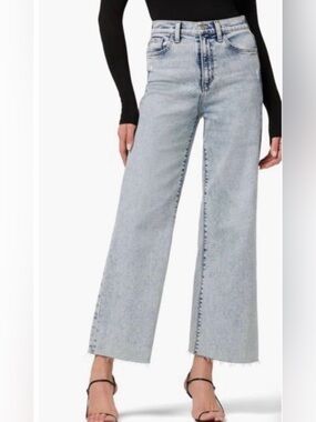 Joe’s Mia Ankle Cut with Hem High-Rise Wide-Leg Light Wash Jeans - Light Blue